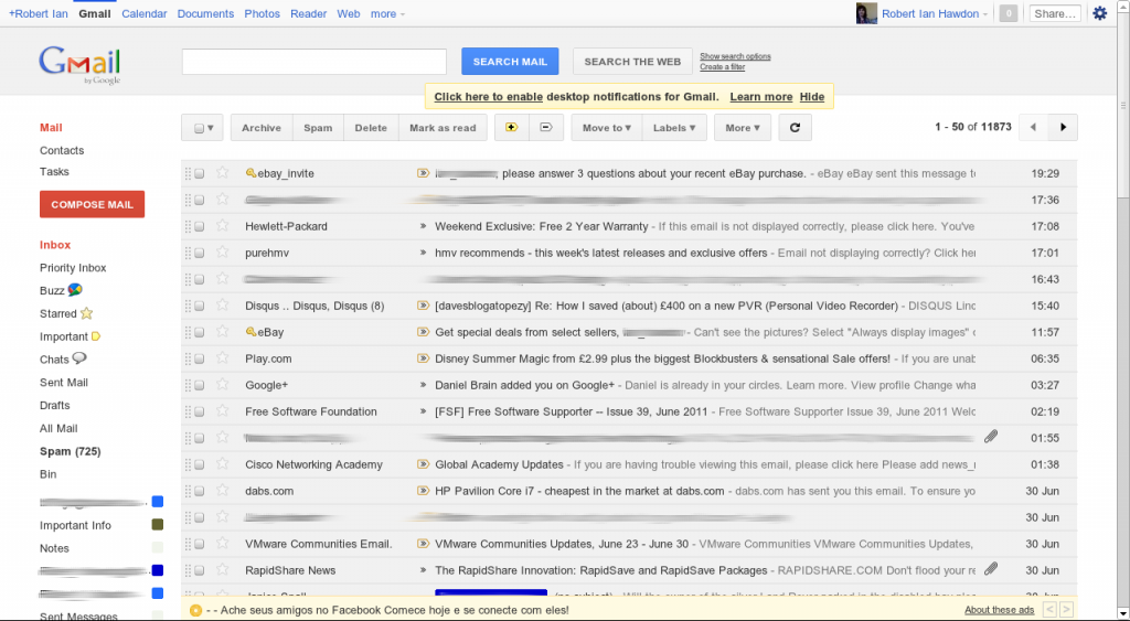 The new look Gmail - Robert's Blog