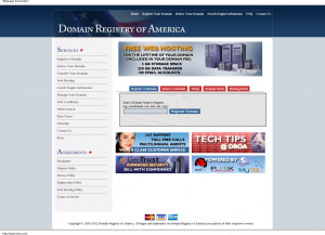 The DROA (Domain Registry of America) website