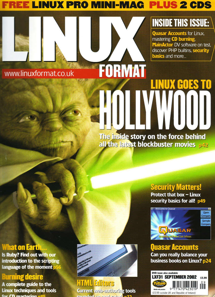 Cover of Linux Format magazine - September 2002 issue