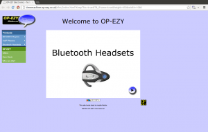Bluetooth headsets shown on the OP-EZY Electronics website