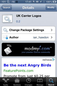 My UK Carrier Logos package on Cydia