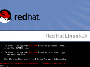 The Boot Screen for Red Hat Linux 8.0