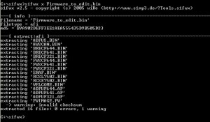 Using S1FWX to disassemble a firmware file.