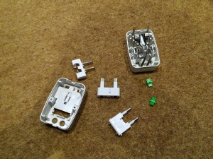 All the parts in the adapter.