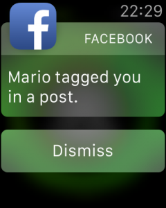 A Facebook notification with no option to act on it