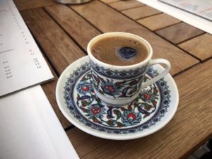 A close up of a Turkish coffee.